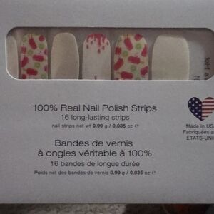 Nail Polish Strips with Pink & Green Confetti Accents